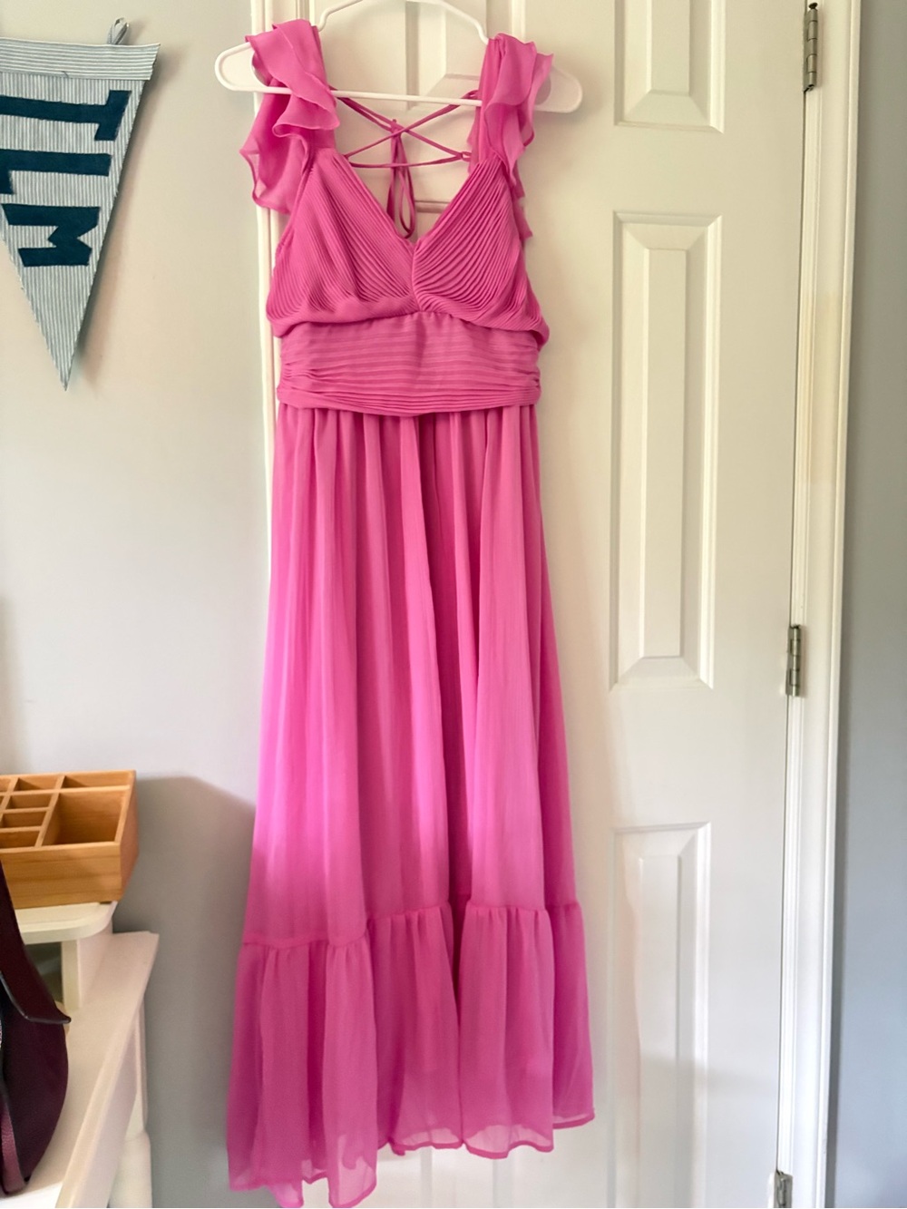 Altard State Pink Ruffled Maxi Dress